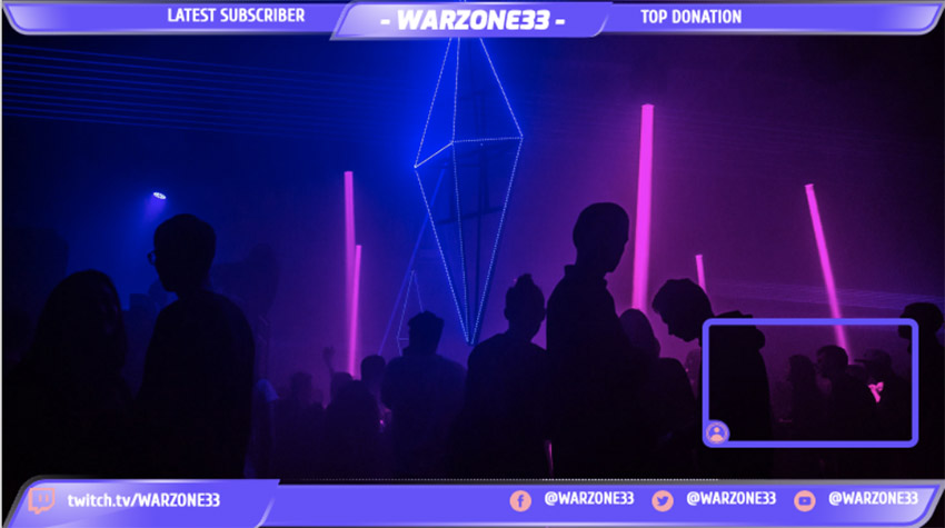 Twitch Overlay Maker with a Nightclub Setting Background